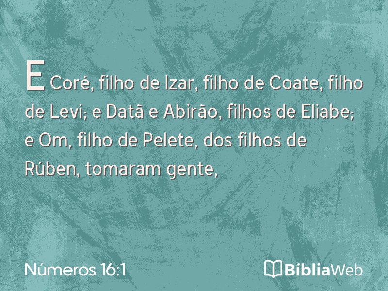 Números 16:1 em imagem para compartilhar