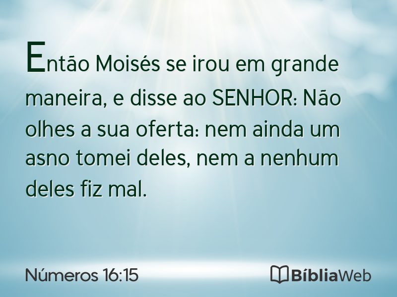 Números 16:15 em imagem para compartilhar