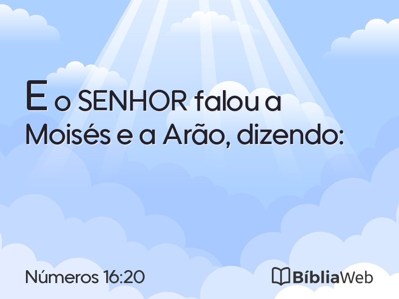 Números 16:20 em imagem para compartilhar
