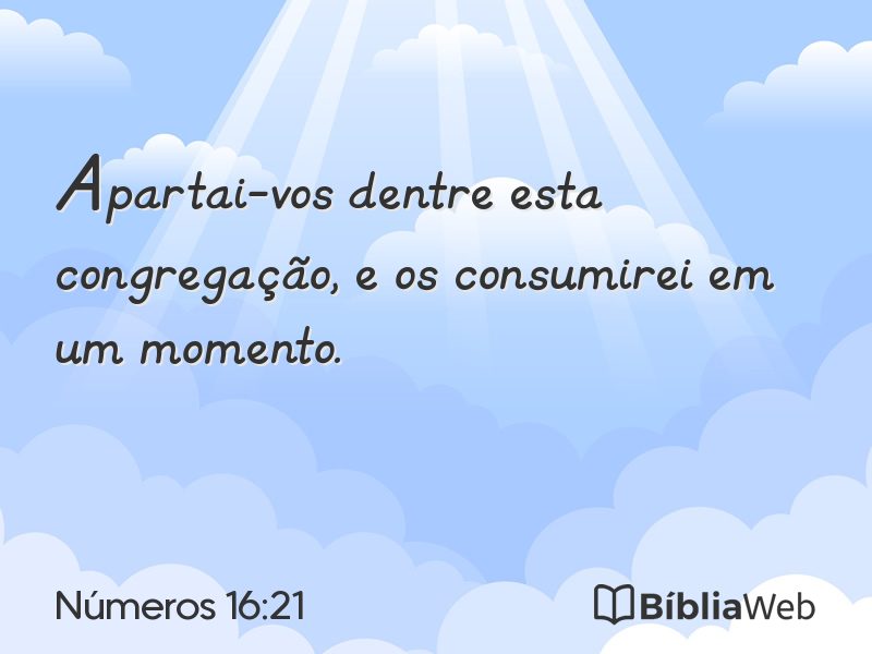 Números 16:21 em imagem para compartilhar