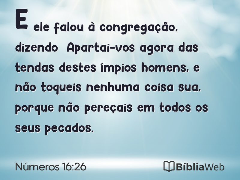 Números 16:26 em imagem para compartilhar