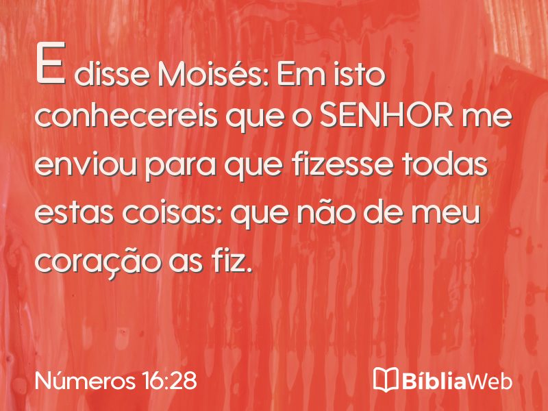 Números 16:28 em imagem para compartilhar