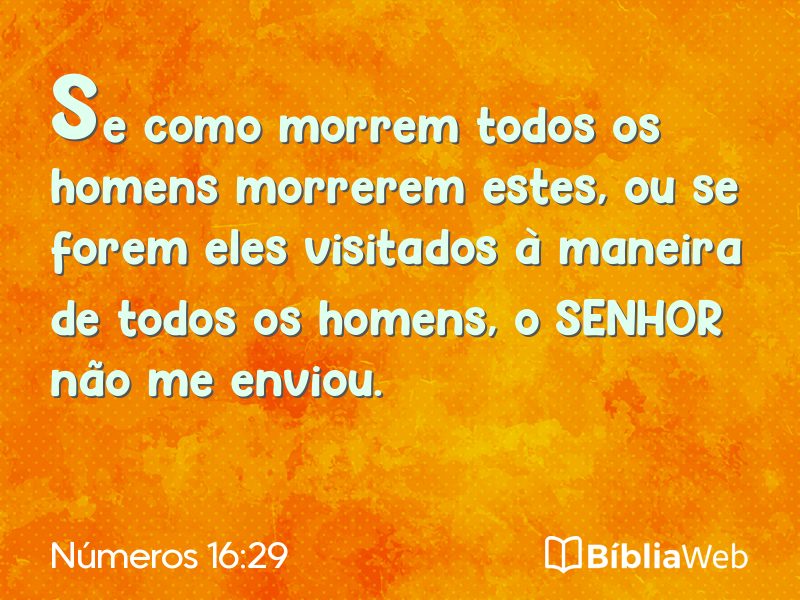 Números 16:29 em imagem para compartilhar