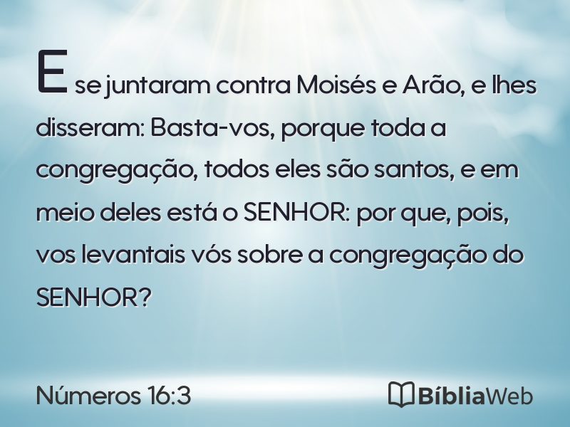 Números 16:3 em imagem para compartilhar