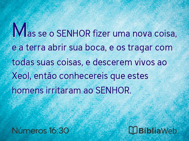 Números 16:30 em imagem para compartilhar