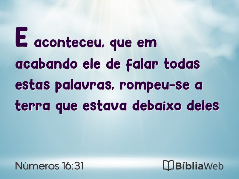 Números 16:31 em imagem para compartilhar