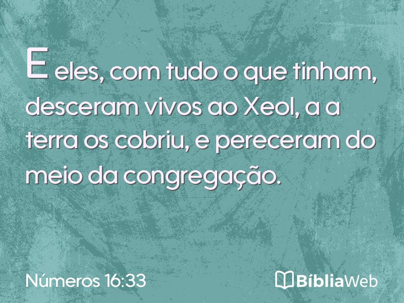 Números 16:33 em imagem para compartilhar