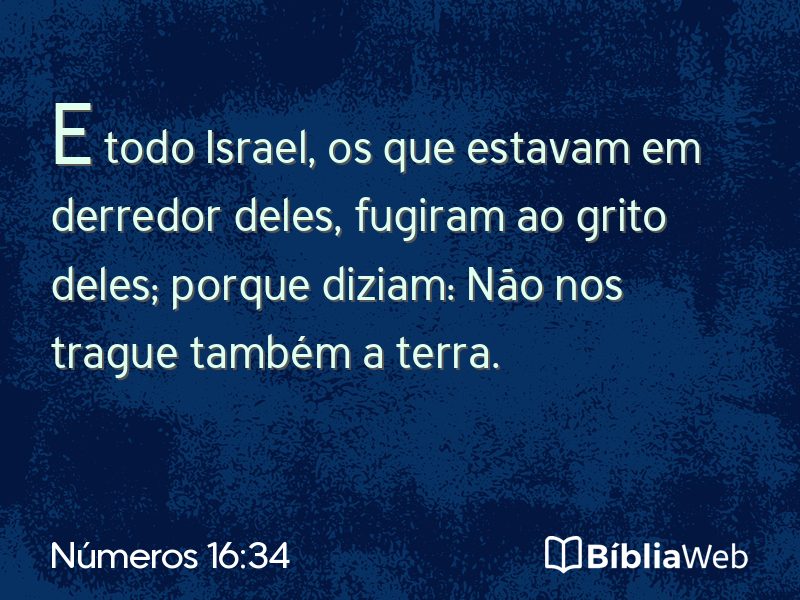 Números 16:34 em imagem para compartilhar