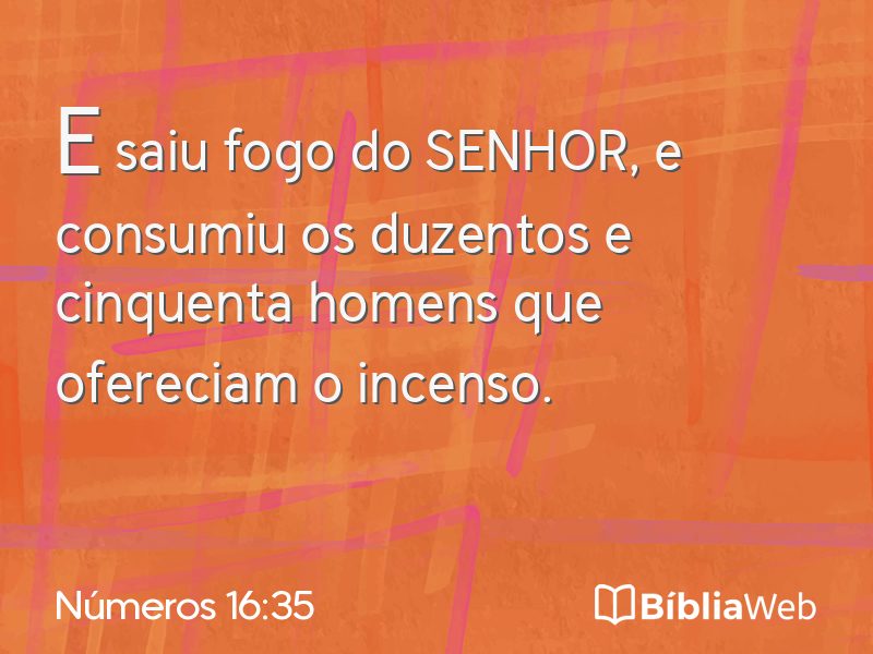 Números 16:35 em imagem para compartilhar
