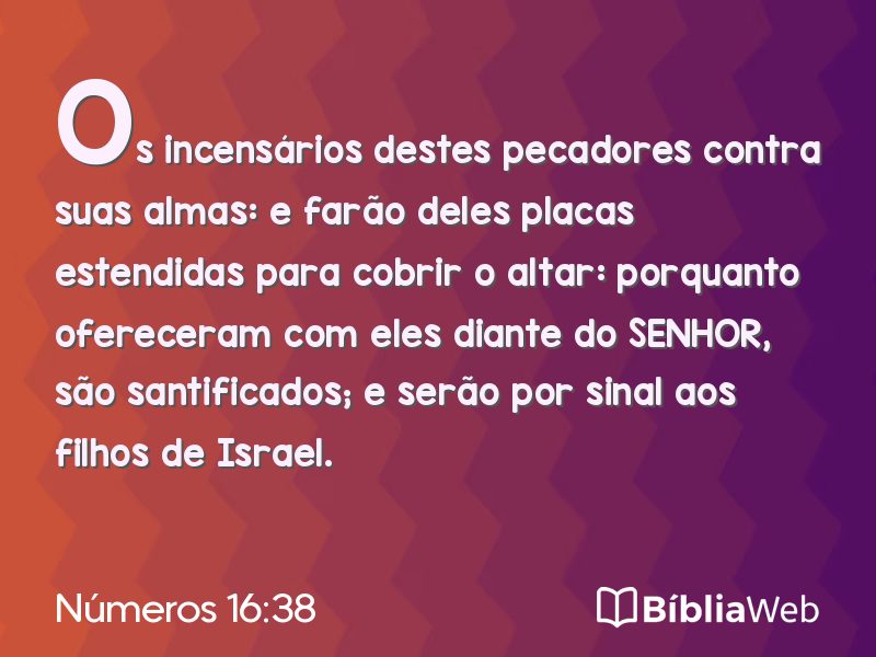 Números 16:38 em imagem para compartilhar