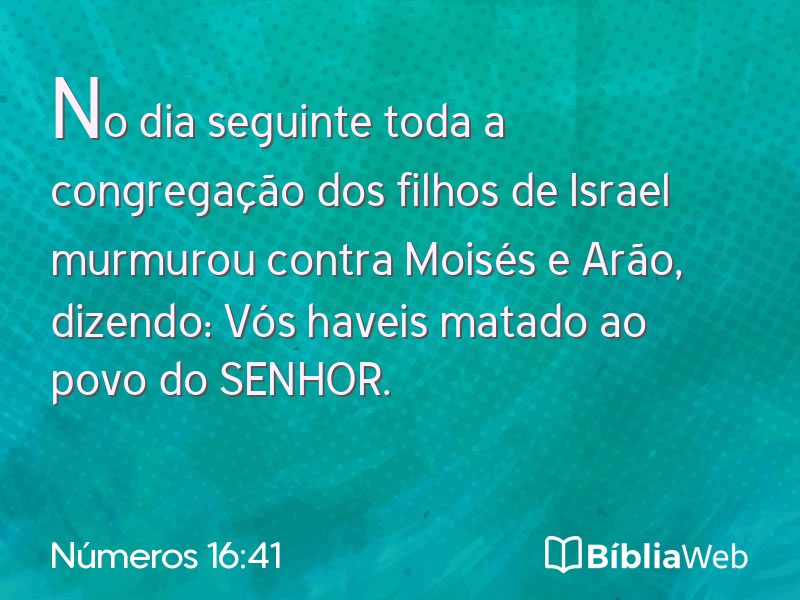 Números 16:41 em imagem para compartilhar
