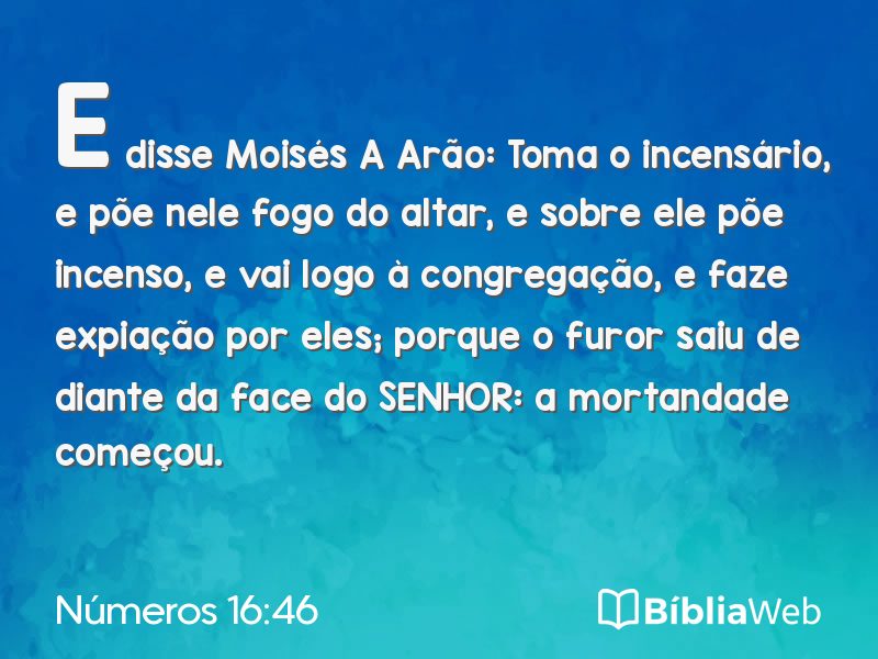 Números 16:46 em imagem para compartilhar