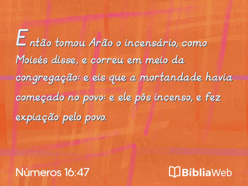 Números 16:47 em imagem para compartilhar
