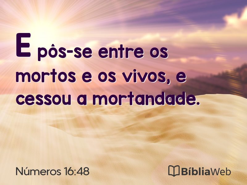 Números 16:48 em imagem para compartilhar