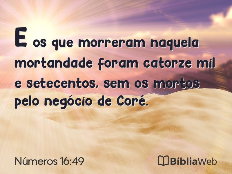 Números 16:49 em imagem para compartilhar