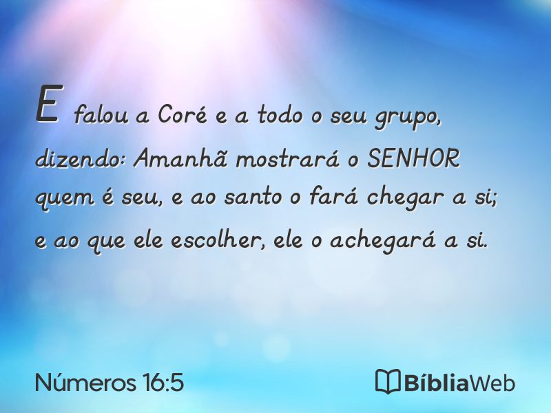 Números 16:5 em imagem para compartilhar