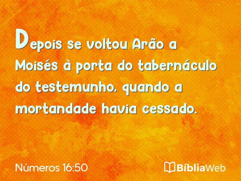 Números 16:50 em imagem para compartilhar