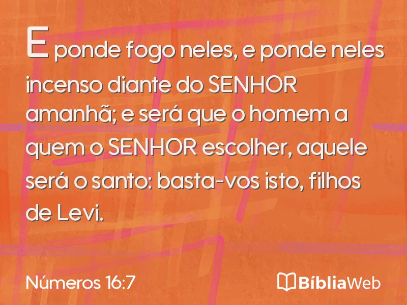 Números 16:7 em imagem para compartilhar