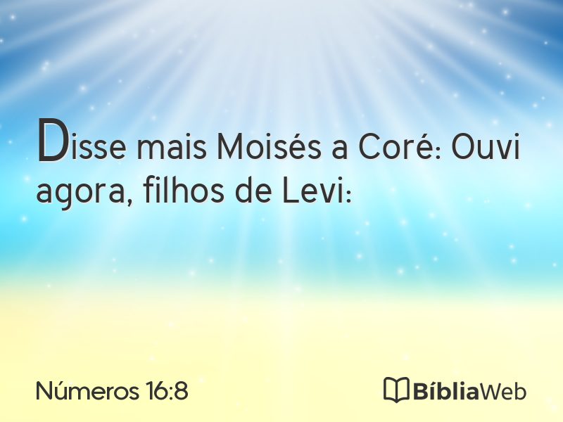 Números 16:8 em imagem para compartilhar