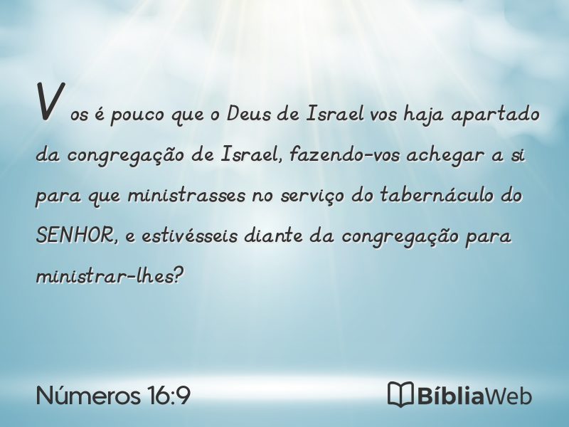Números 16:9 em imagem para compartilhar
