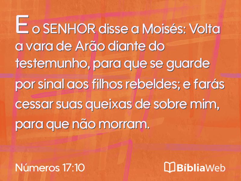 Números 17:10 em imagem para compartilhar