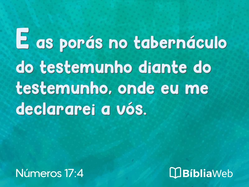 Números 17:4 em imagem para compartilhar