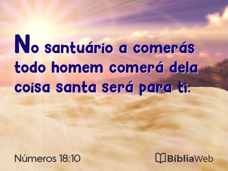 Números 18:10 em imagem para compartilhar