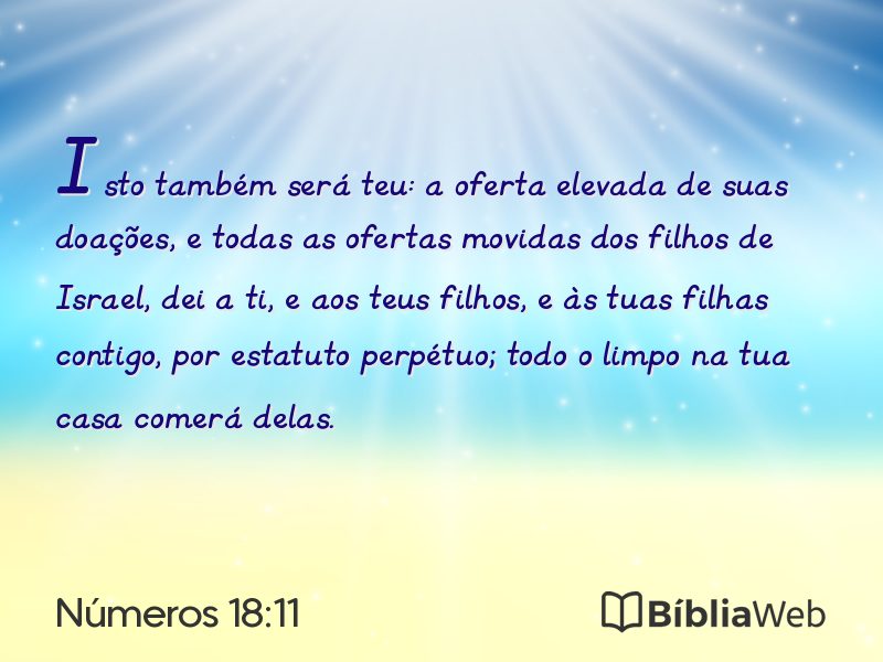 Números 18:11 em imagem para compartilhar