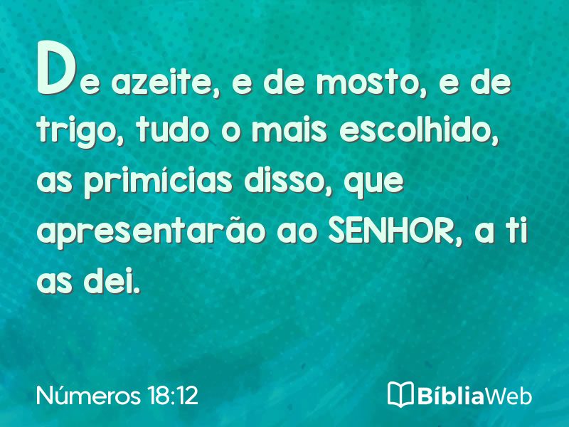 Números 18:12 em imagem para compartilhar