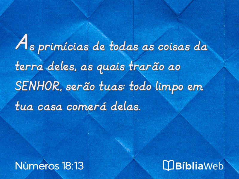Números 18:13 em imagem para compartilhar