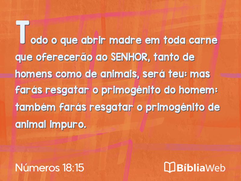 Números 18:15 em imagem para compartilhar