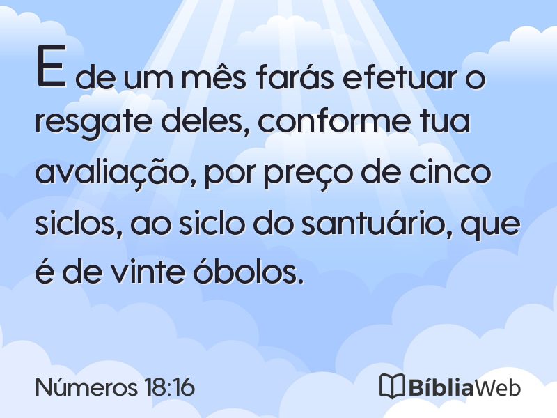 Números 18:16 em imagem para compartilhar