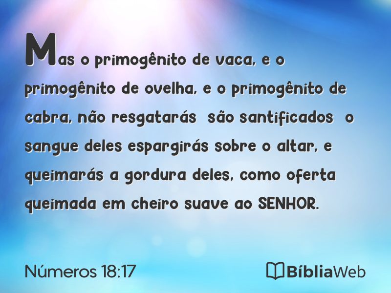 Números 18:17 em imagem para compartilhar