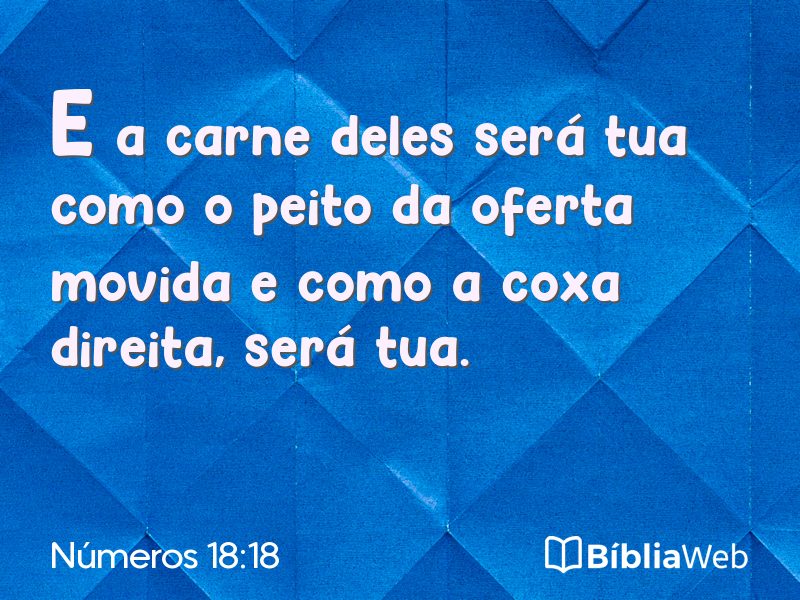 Números 18:18 em imagem para compartilhar
