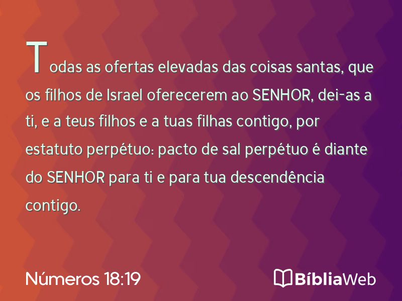 Números 18:19 em imagem para compartilhar