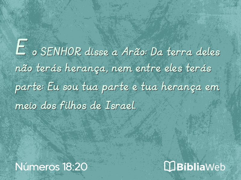 Números 18:20 em imagem para compartilhar