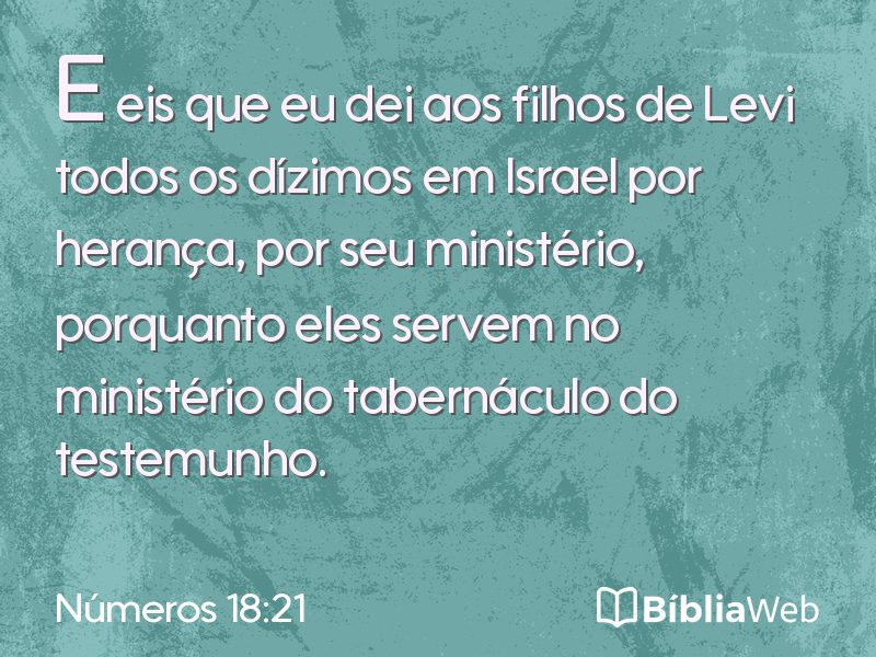 Números 18:21 em imagem para compartilhar