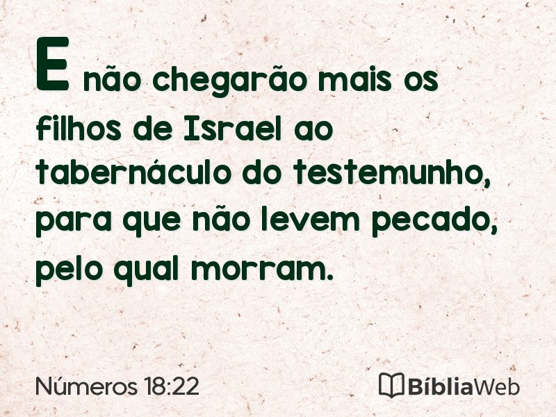 Números 18:22 em imagem para compartilhar