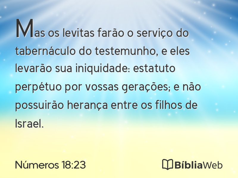 Números 18:23 em imagem para compartilhar
