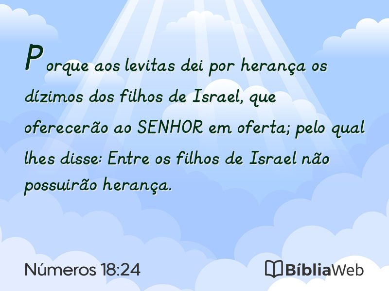 Números 18:24 em imagem para compartilhar