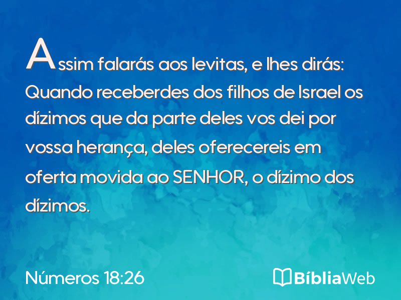Números 18:26 em imagem para compartilhar