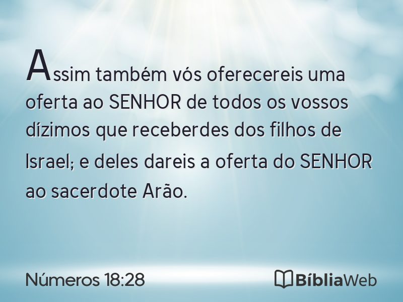 Números 18:28 em imagem para compartilhar
