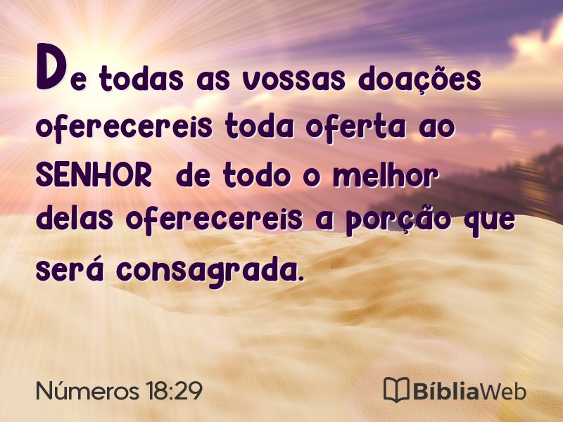 Números 18:29 em imagem para compartilhar