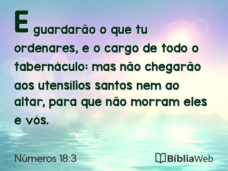 Números 18:3 em imagem para compartilhar