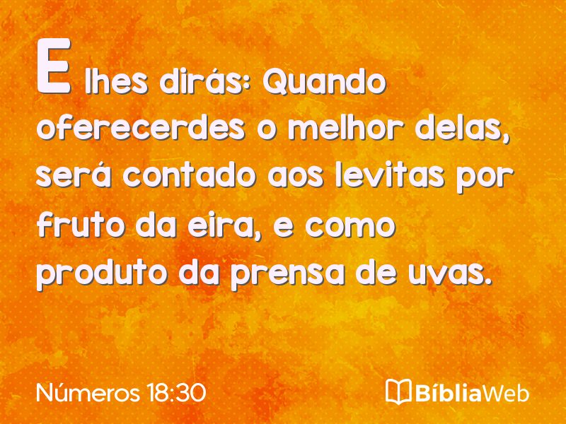Números 18:30 em imagem para compartilhar