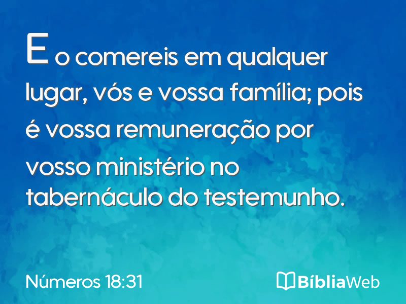Números 18:31 em imagem para compartilhar