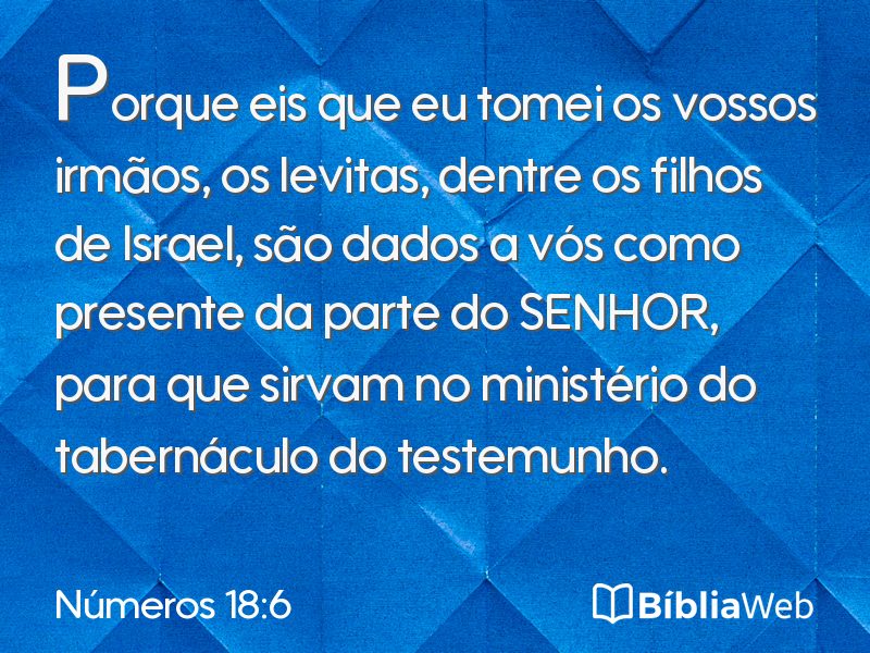 Números 18:6 em imagem para compartilhar
