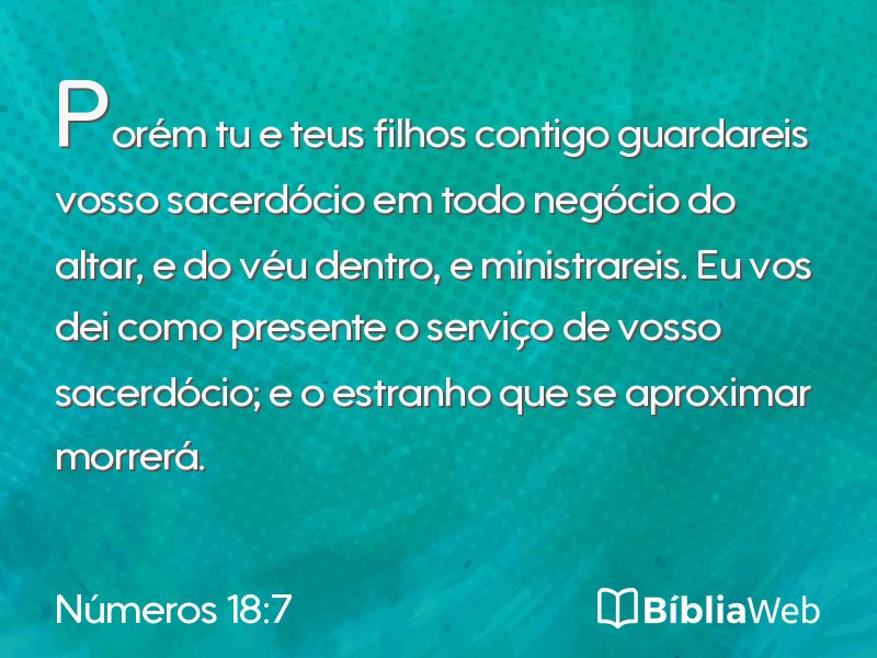Números 18:7 em imagem para compartilhar