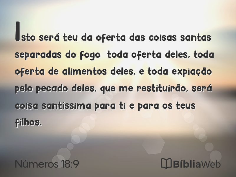 Números 18:9 em imagem para compartilhar