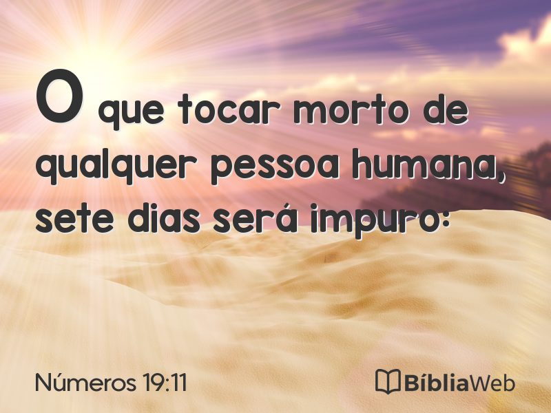Números 19:11 em imagem para compartilhar